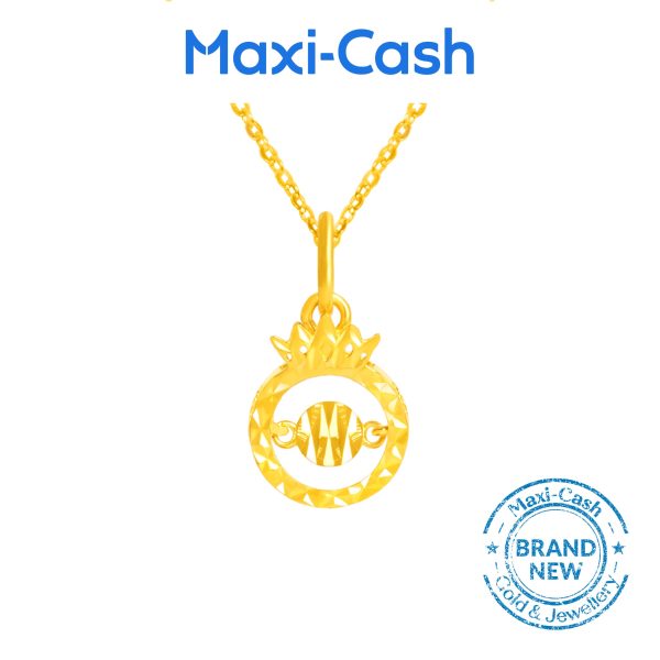 Royal Crown Dancing Pendant in 916 Gold