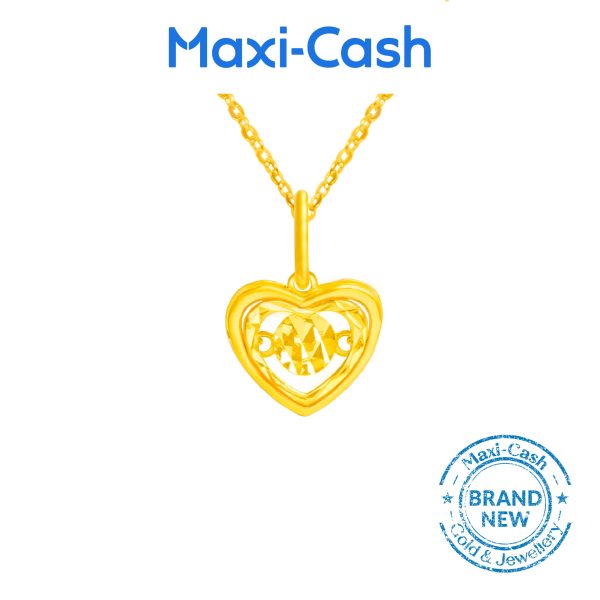 Dazzle Heart Dancing Pendant in 916 Gold