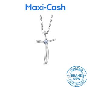 Diamond Classic Cross  Pendant in 18K White Gold