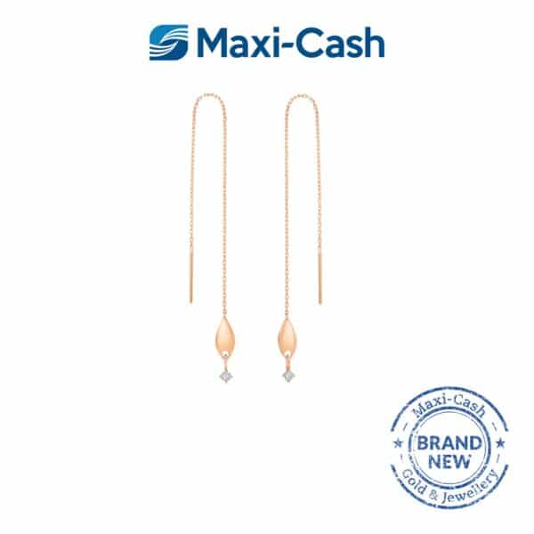 Diamond Veil Earrings in 14k Rose Gold