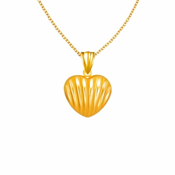 Shell Heart  Pendant in 916 Gold