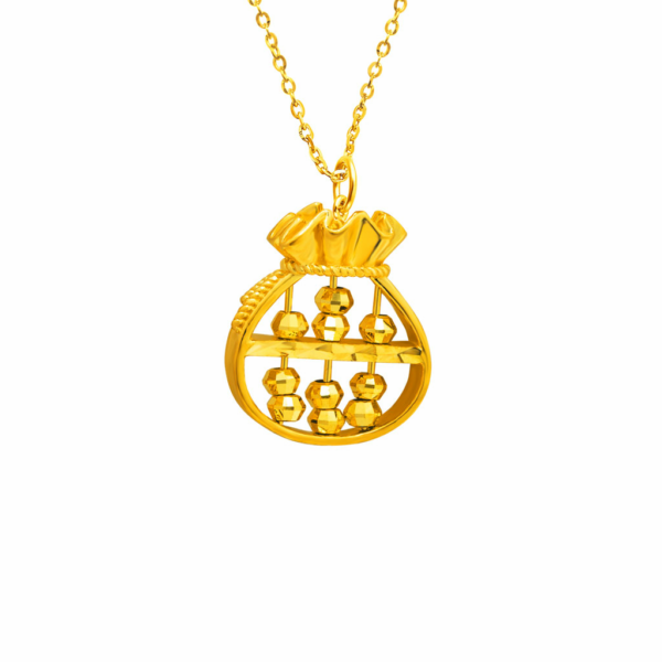 Abacus Pouch  Pendant in 916 Gold