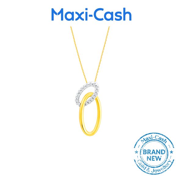 Diamond Elegant Duet Pendant in 14k Yellow Gold