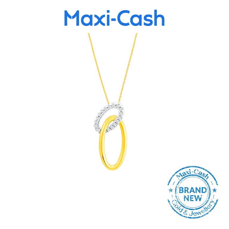 Diamond Elegant Duet Pendant in 14k Yellow Gold
