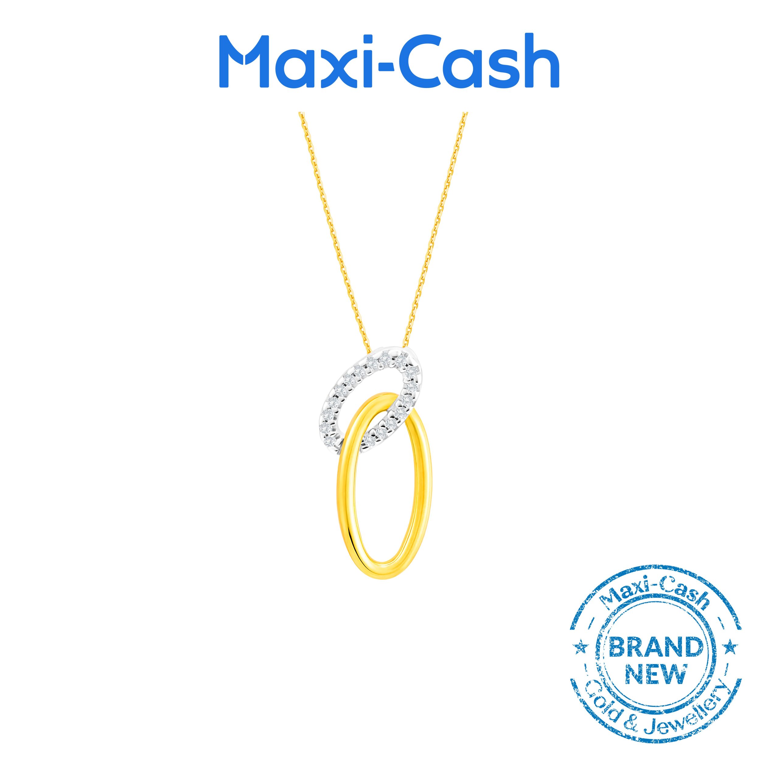 Diamond Elegant Duet Pendant in 14k Yellow Gold