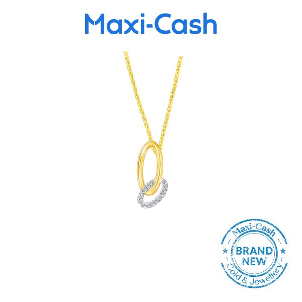 Diamond Elegant Duet Pendant in 14k Yellow Gold