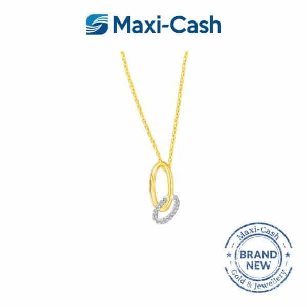 Diamond Elegant Duet Pendant in 14k Yellow Gold