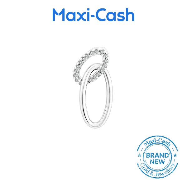 Diamond Elegant Duet Pendant in 14K White Gold - Image 2