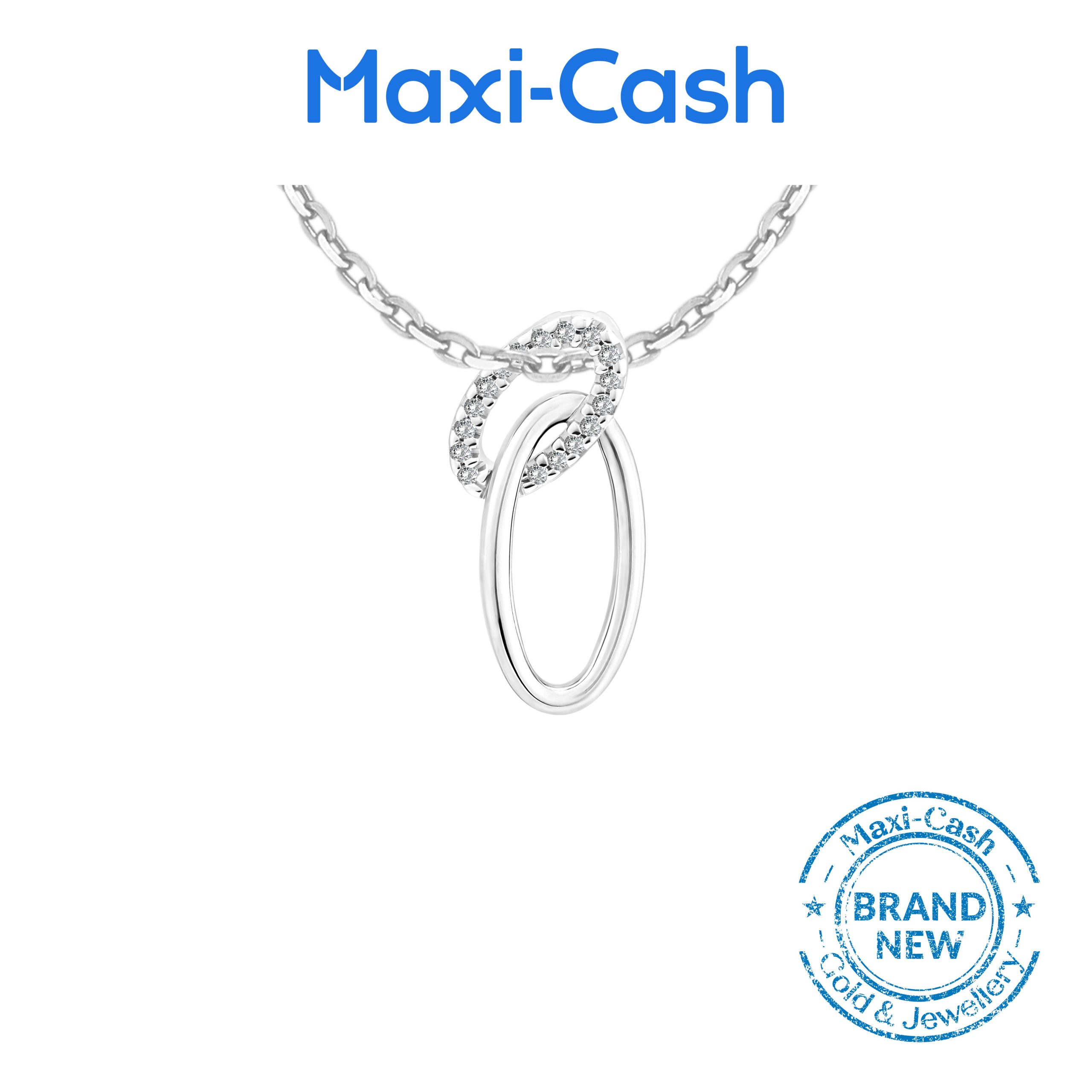 Diamond Elegant Duet Pendant in 14K White Gold