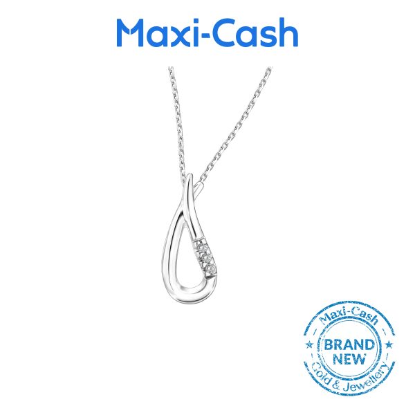 Dewdrop Sparkles Pendant in 14K White Gold