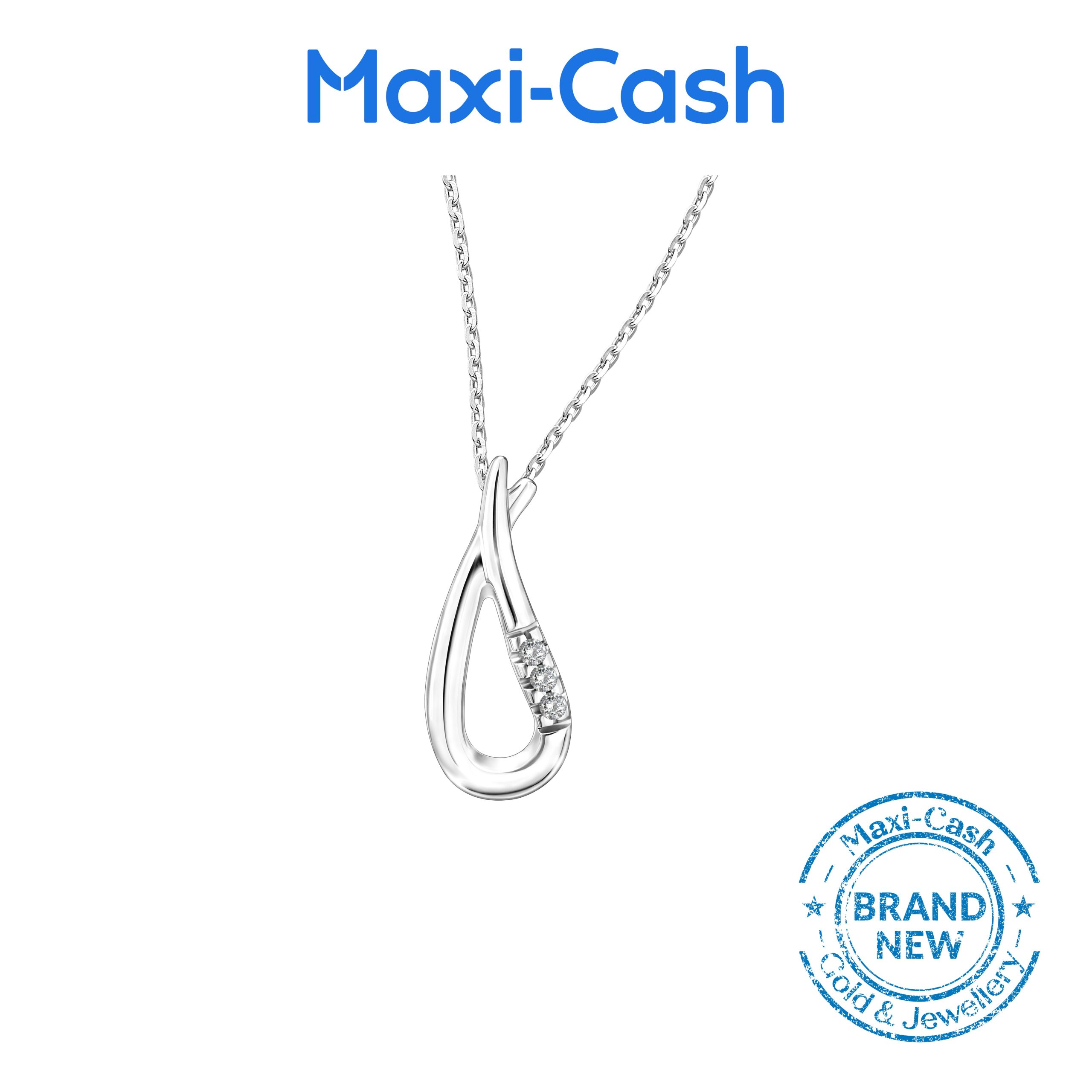 Dewdrop Sparkles Pendant in 14K White Gold