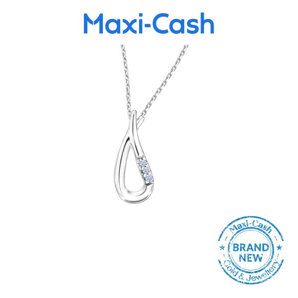 Dewdrop Sparkles Pendant in 14K White Gold