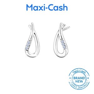 Diamond Dewdrop Sparkles Earrings in 14k White Gold
