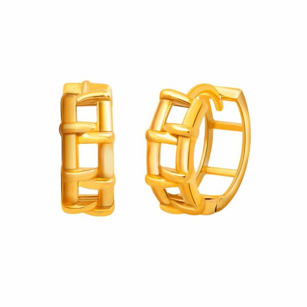 Oriental Hoop  Earrings in 916 Gold