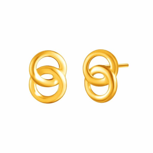 Double Loop  Earrings in 916 Gold