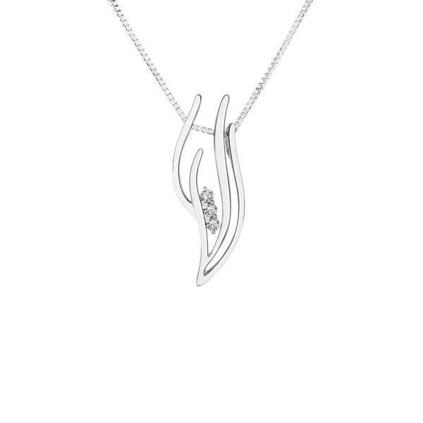 Diamond Fluid Visions  Pendant in 14K White Gold