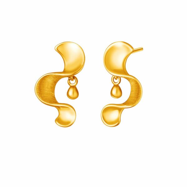 Facet Cut Clover Earrings in 916 Gold - Maxi-Cash