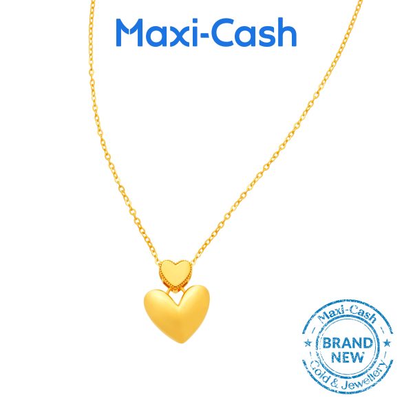 Double Hearts  Necklace in 916 Gold