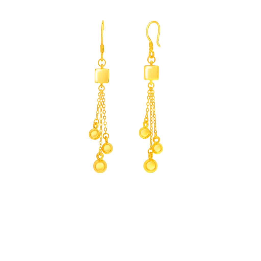 Elegant Dangling Earring in 999 Gold