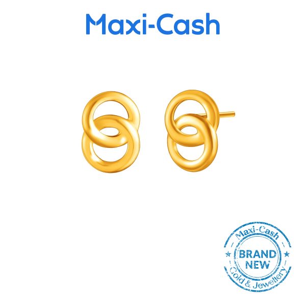 Double Loop  Earrings in 916 Gold