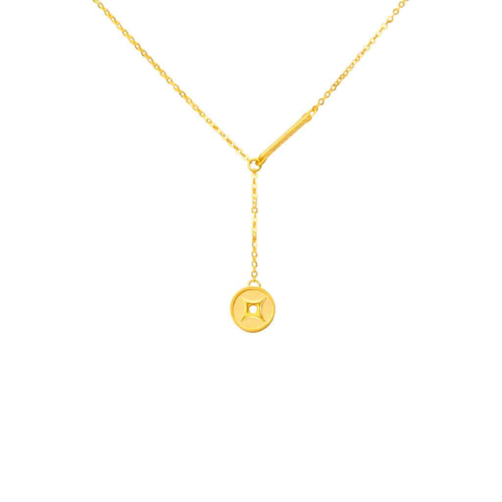 Lucky Coin Necklace in 916 Gold