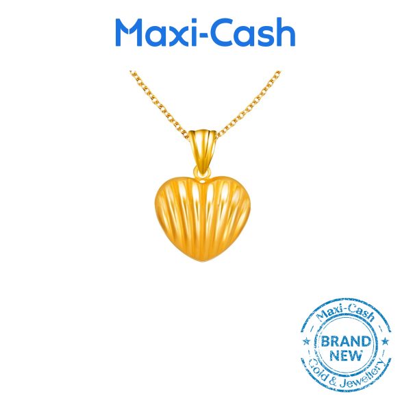 Shell Heart  Pendant in 916 Gold