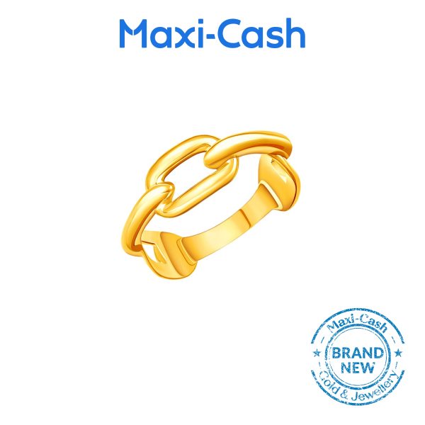 Broad Link Chain  Ring in 916 Gold