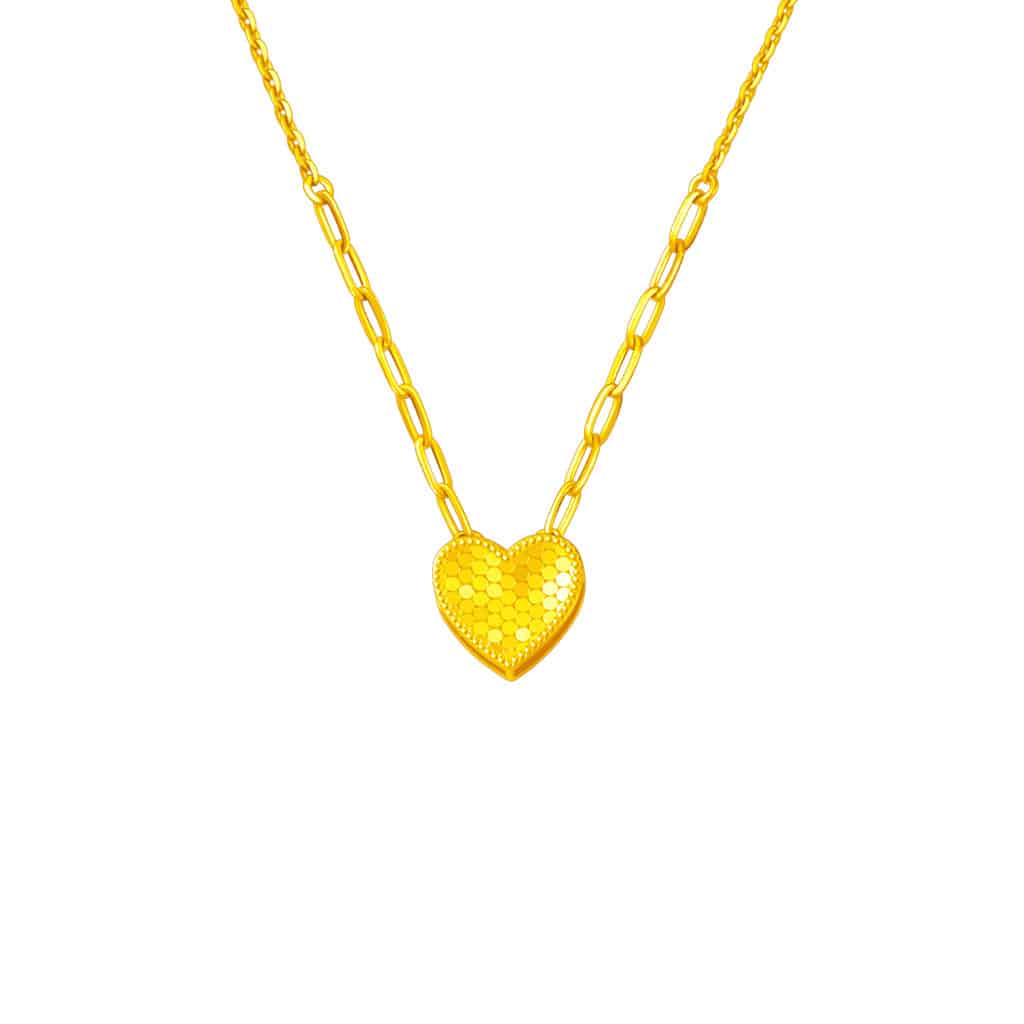 Heart Necklace in 916 Gold