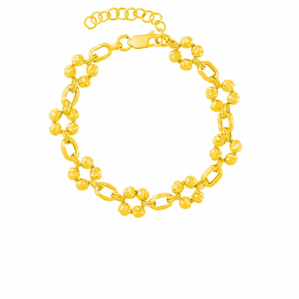 Bead Floral Bracelet in 916 Gold
