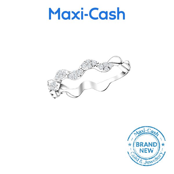 Diamond Wave Ring in 18k White Gold