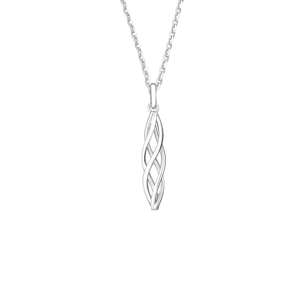 Curvy Pendant in 18K White Gold