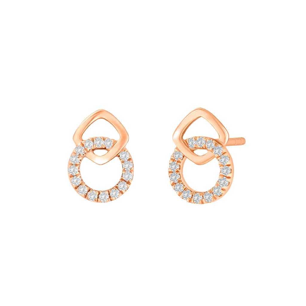 Diamond Stud Earrings in 18K Rose Gold