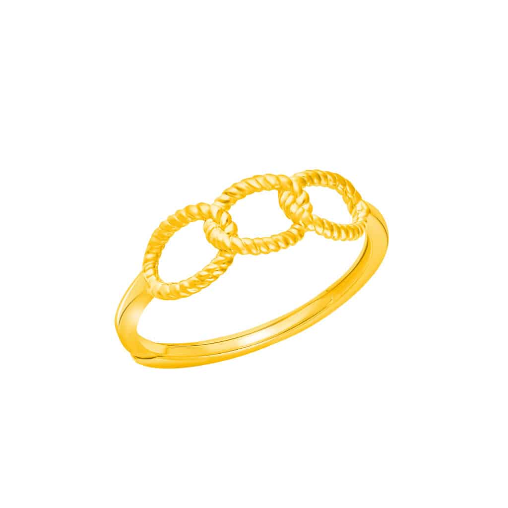 Interlocked Circles Ring in 999 Gold