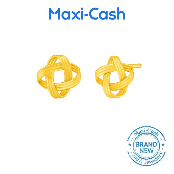 Chinese Knot Earrings in 999 Gold