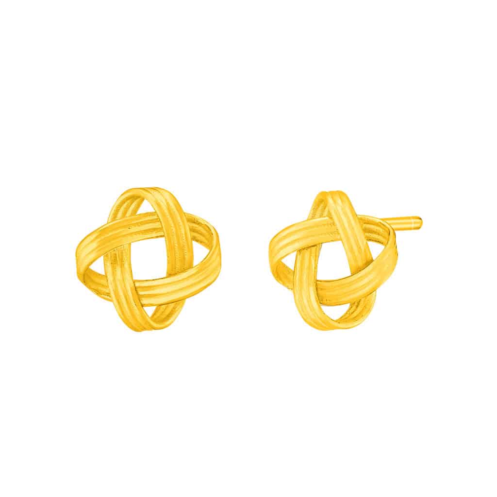 Chinese Knot Earrings in 999 Gold