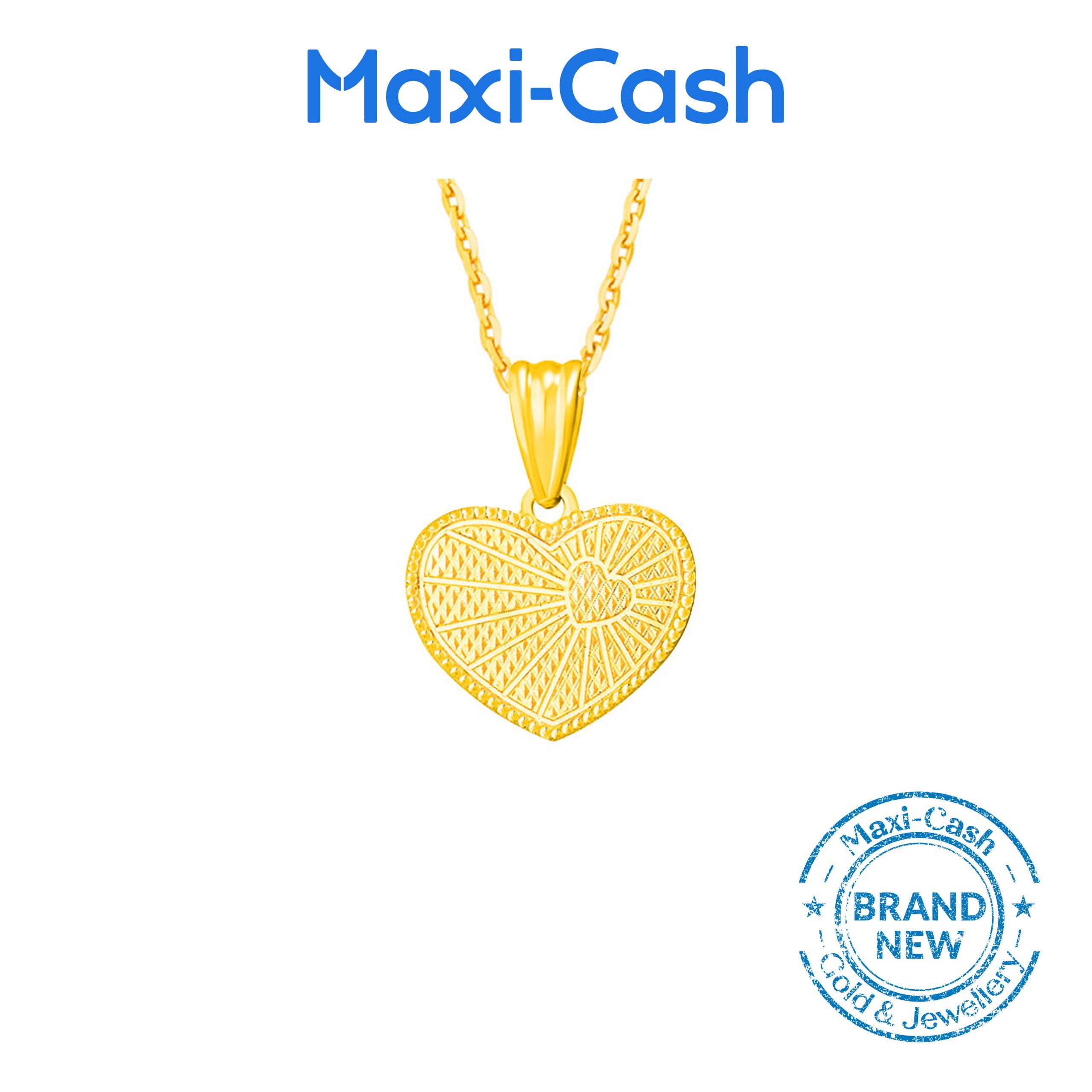 Heart Stamped Pendant in 916 Gold