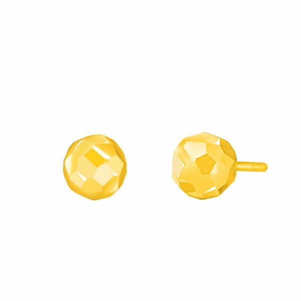 Facetted Bead Earrings in 916 Gold
