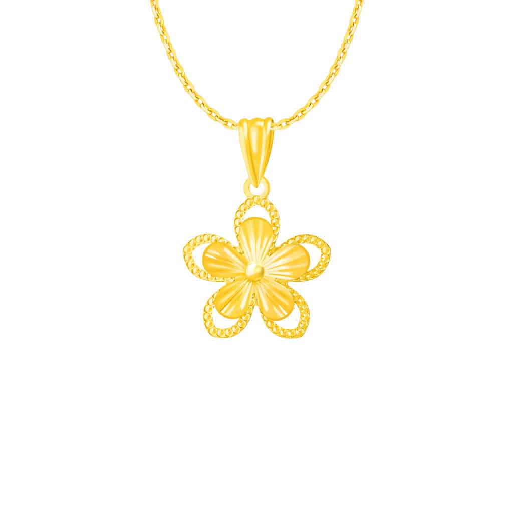 Floral Pendant in 916 Gold
