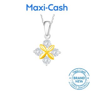 Flower Diamond Pendant in 18K Yellow Gold