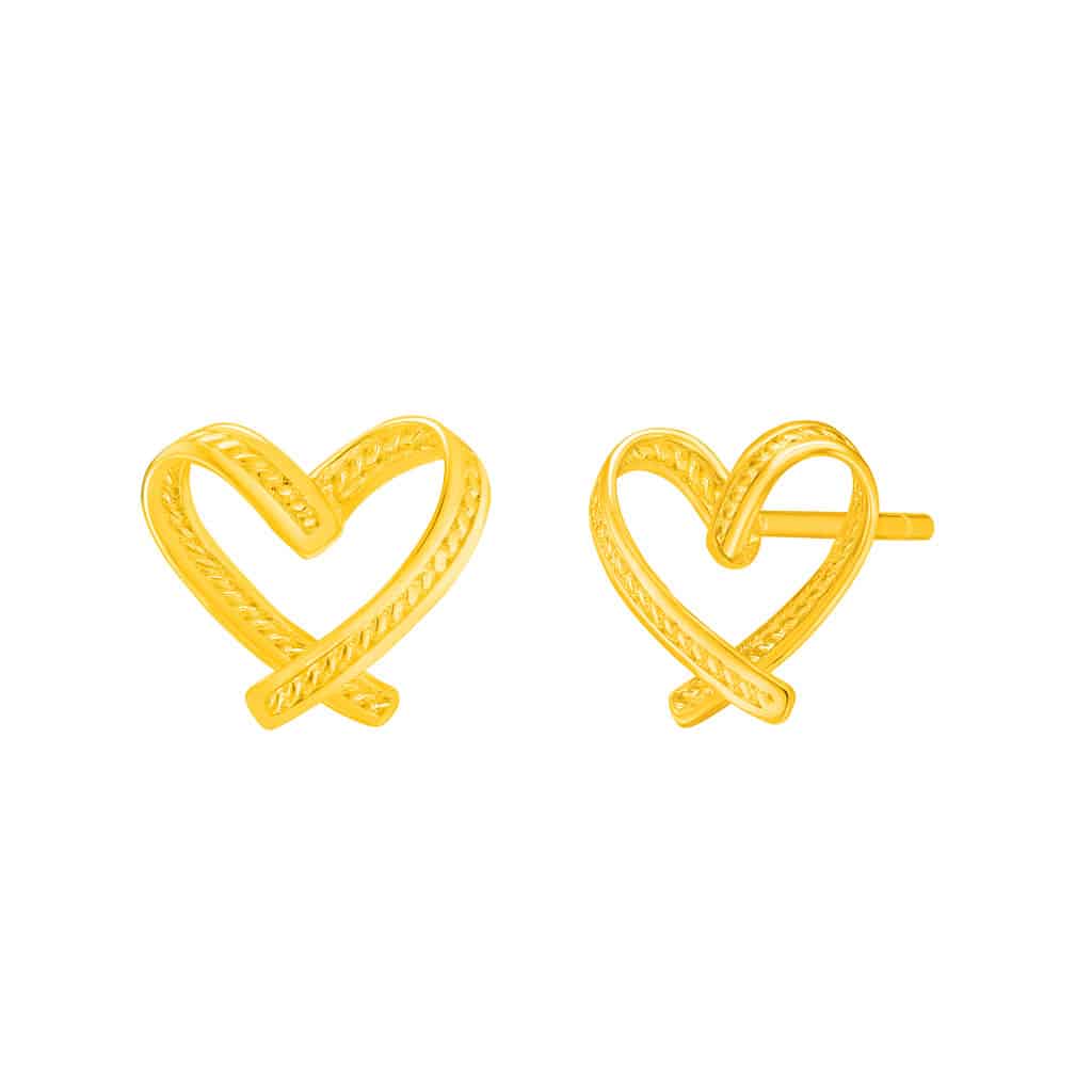 Heart Earrings in 916 Gold