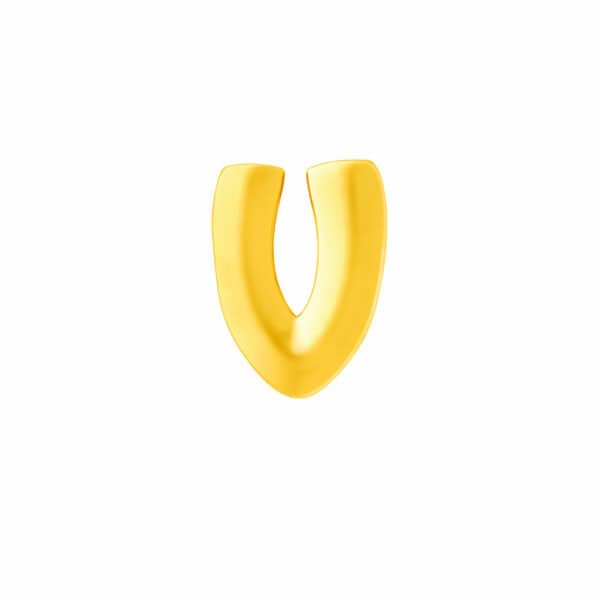 Fantasi 'V' Letter Charm in 916 Gold