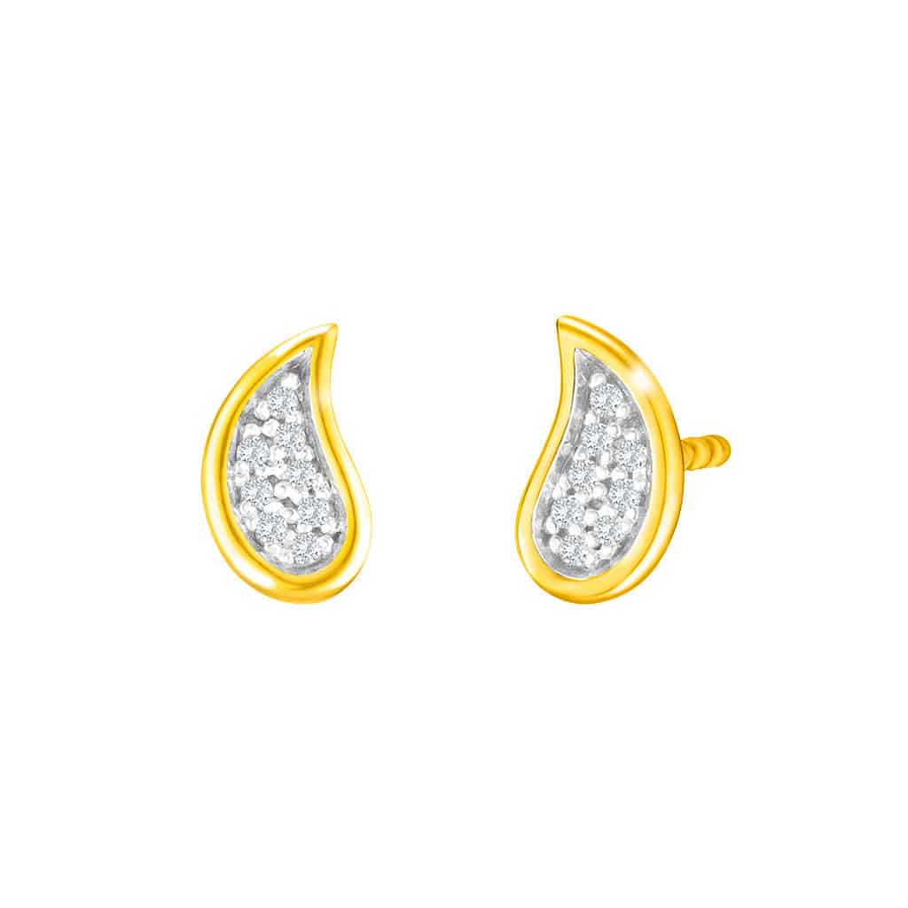 Diamond Stud Earrings in 14K Yellow Gold