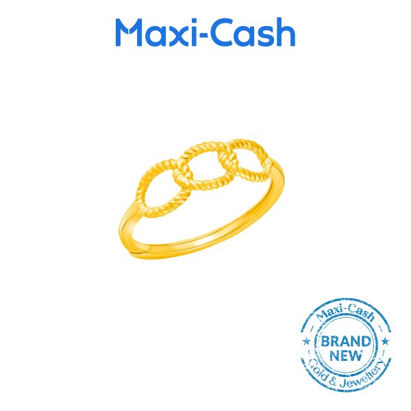 Interlocked Circles Ring in 999 Gold