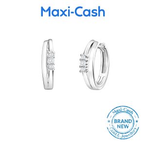 Diamond Hoop Earrings in 14K White Gold