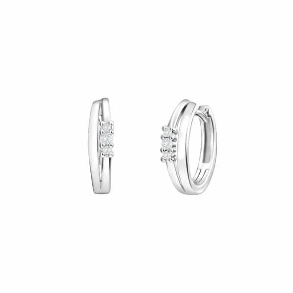 Diamond Hoop Earrings in 14K White Gold