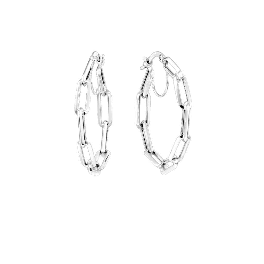 Multilink Earrings in 18K White Gold