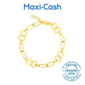 Link Heart Bracelet in 916 Gold