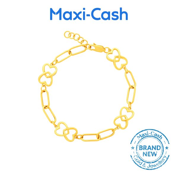 Link Heart Bracelet in 916 Gold