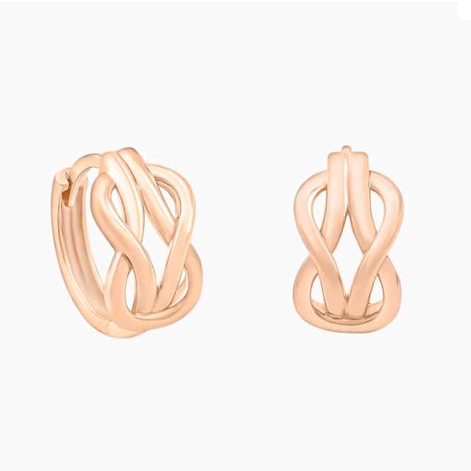 Knot Hoop Earrings in 18K Rose Gold