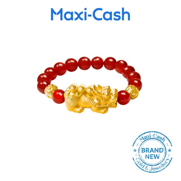 Double Fortune Pixiu Bracelet in 999 Gold